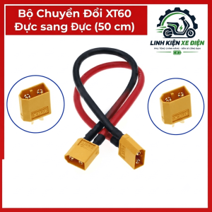 Dây nối XT60 đực sang đực 50 cm, phụ kiện nguồn cho xe điều khiển RC, mô hình ô tô, tàu thuyền và máy bay điều khiển từ xa sử dụng cổng XT60 cái, thuận tiện cho việc kết nối theo cấu hình mạch điện tương thích