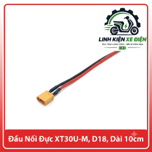 Giắc nguồn XT30U-M AMASS 18AWG dây 10cm, đầu đực XT30U 2 chân, dây silicone mềm, dùng làm dây nguồn pin LiPo, dây ESC, kết nối drone FPV, xe RC, robot, máy bay mô hình và mạch DC