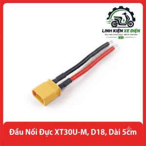 Đầu Nối Đực XT30U-M D18 Dài 5cm, XT30U-M Male Connector Amass 2 Pin, Dây 18AWG 50mm, Đầu Nối Pin LiPo, Đầu Cắm ESC, Nguồn DC Cho Drone FPV, Xe RC, Robot, Mạch Điều Khiển Và Thiết Bị Điện Tử, Linh Kiện Mô Hình