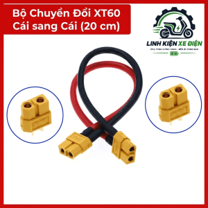 Cáp XT60 cái sang cái 20 cm cho xe điều khiển RC, máy bay mô hình, tàu mô hình và thiết bị điện tử sử dụng đầu XT60 đực, hỗ trợ kết nối nguồn theo sơ đồ điện phù hợp, thuận tiện khi lắp ráp và sửa chữa