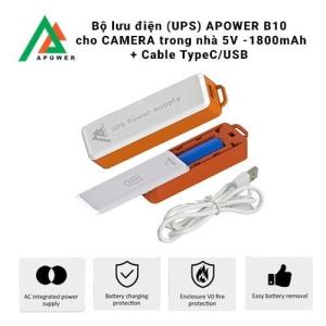 Bộ Lưu Điện APOWER B10 5V 1800mAh, Giải Pháp Duy Trì Camera An Ninh Hoạt Động 24/7, Kèm Cáp Type-C USB