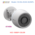 Camera Wifi Ezviz CS H3C Color 2.0MP chính hãng, cảm biến Panasonic, hình ảnh có màu ban đêm, ống kính 2.8mm góc rộng 112°, hồng ngoại thông minh 20m, đèn flash cảnh báo, chống nước IP67