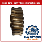 Tuabin đồng loại 350, linh kiện thay thế cho máy cắt ống Zhangjiagang tương thích, bánh vít truyền động dùng trong sửa chữa máy gia công ống, phù hợp xưởng cơ khí cần tìm phụ tùng theo mẫu và kích thước thực tế
